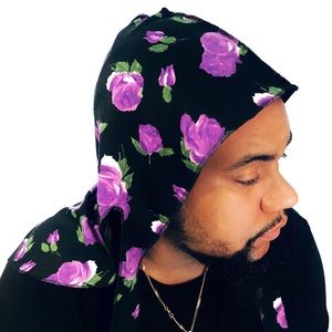 New! Purple Flower Mens Durag - Unisex Biker Cap